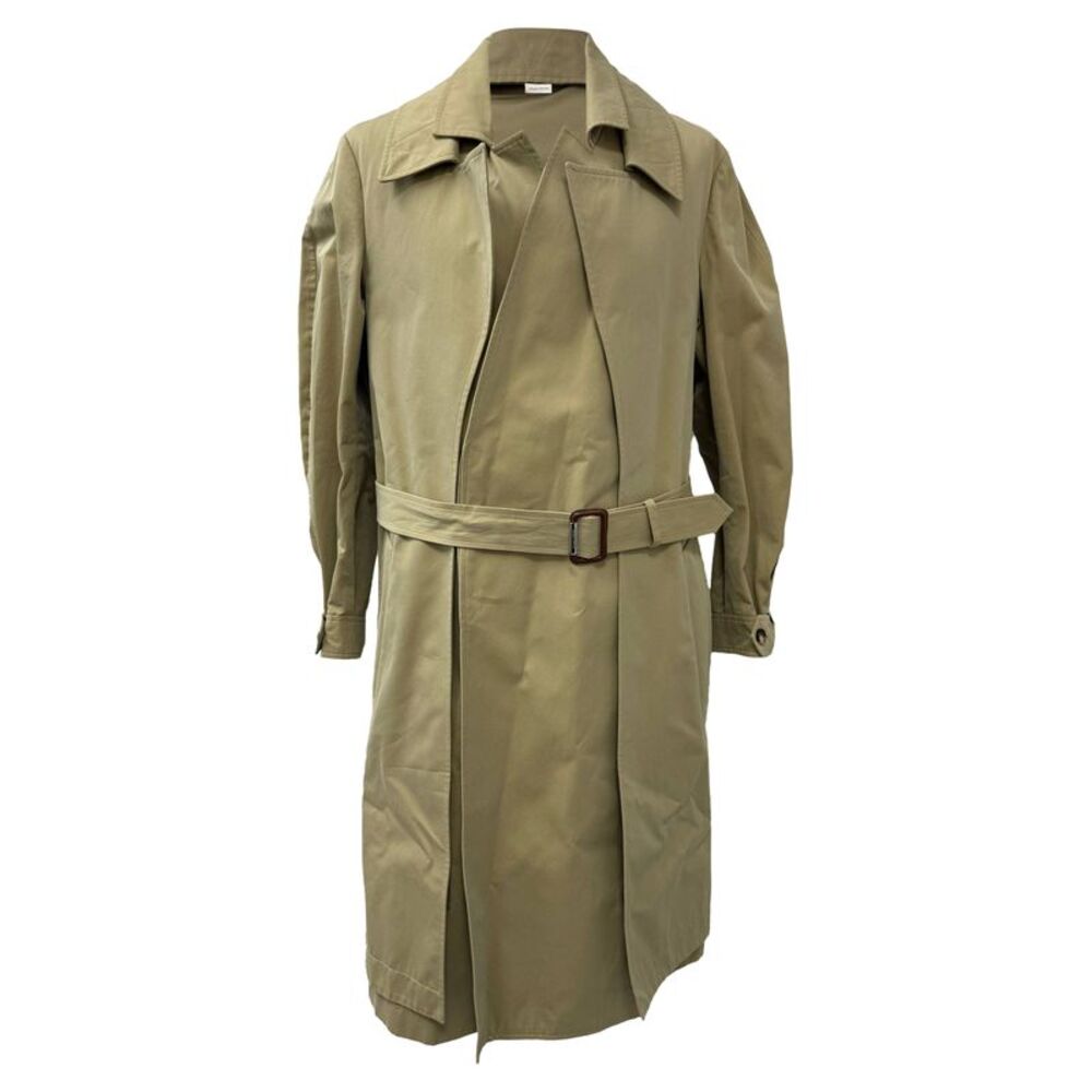 Alexander McQueen Reconstructed Gabardine Layered Trench Coat in Beige Cotton